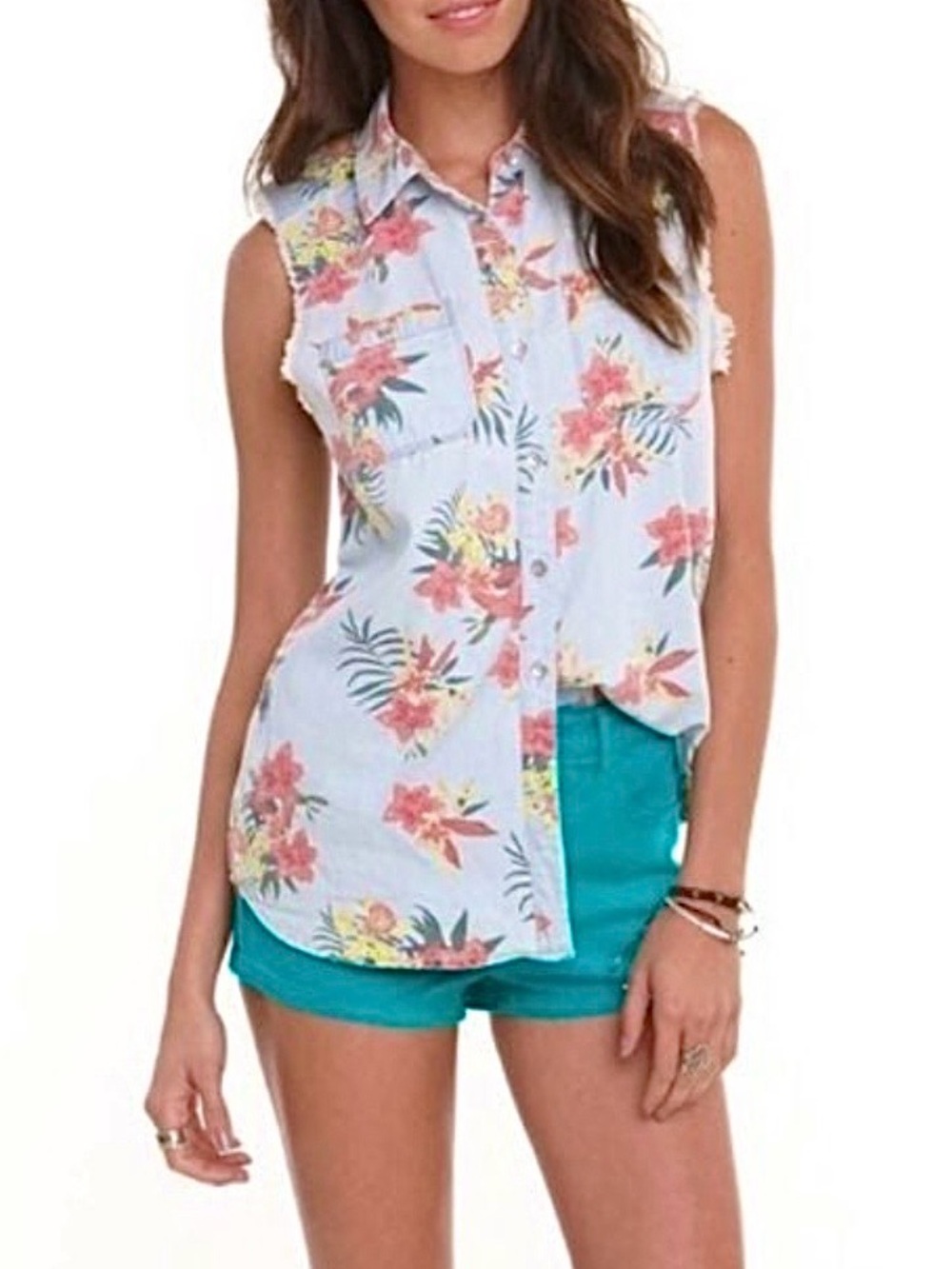 🍍 (NWOT) PacSun • Denim Tropical Top